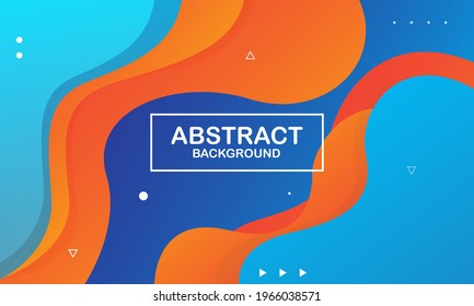 Abstract blue and orange color background. Dynamic shapes composition. Vector illustration