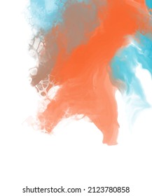 abstract blue orange color background painting design. vector illustration