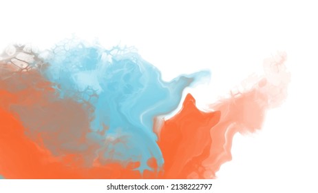 abstraktes blauer orangefarbener Hintergrund-Malerdesign. Vektorgrafik