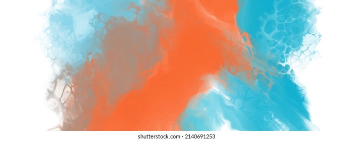 abstraktes blauer orangefarbener Hintergrund-Malerdesign. Vektorgrafik