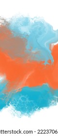 abstract blue orange color background painting design. vector illustration