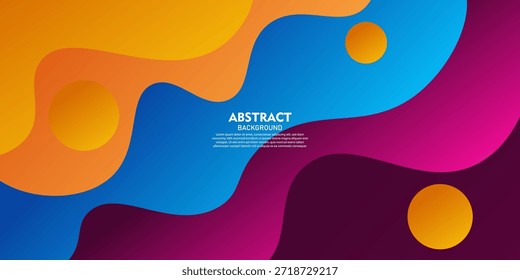 Abstractas fondo de Anuncio estampado de colores azules y naranjas. Concepto de diseño de forma dinámica con Elementos púrpuras en el fondo. Vector EPS10.
