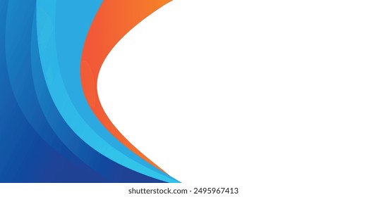 abstract blue and orange curve background. vektor