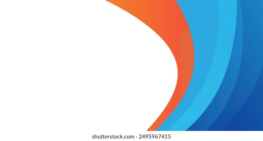 Fondo abstracto de la curva azul y naranja. Vector