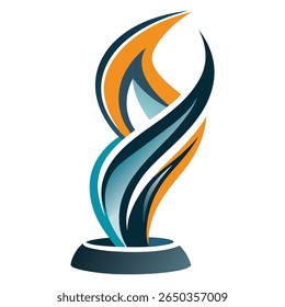 Abstract blue and orange flame design graphic vector