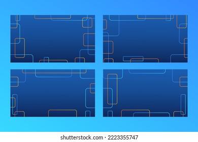 abstract blue orange geometric background set