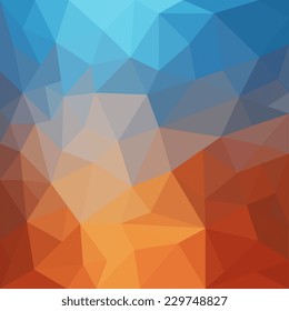 Abstract  blue and orange geometrical background - Vector