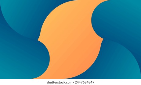 ABSTRACT BLUE ORANGE GRADIENT BACKGROUND SMOOTH LIQUID COLORFUL BLURRED DESIGN WITH GEOMETRIC SHAPES VECTOR TEMPLATE GOOD FOR MODERN WEBSITE, WALLPAPER, COVER DESIGN 