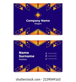 abstract blue orange gradient geometric business card template design