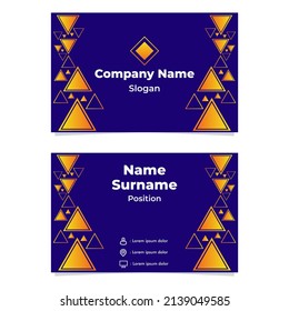 abstract blue orange gradient geometric business card template design