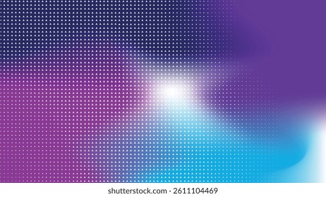 Abstract Blue and orange gradient mesh background with halftone pattern. Modern background for technology and digital concept presentation design. Abstract futuristic dotted mesh with gradient effect.