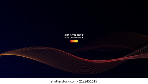 fondo ondulado de gradiente azul oscuro con onda de línea