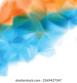 Abstract Blue Orange Low Poly Background