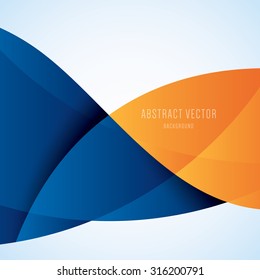 Abstract blue and orange modern wave vector background