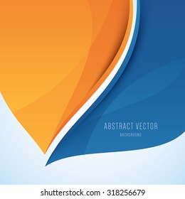 Abstract blue and orange modern waves vector background