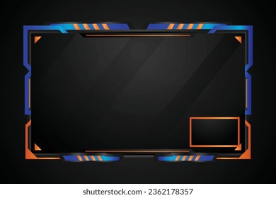 Abstract blue and orange overlay live stream esport gaming concept