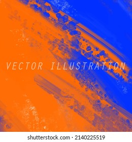 Abstrakter blauer orangefarbener Farbhintergrund. Design-Banner-Element. Vektorgrafik