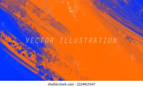 Abstract Blue Orange Pink paint Background. Design banner element. Vector illustration