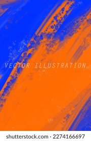 Abstrakter blauer orangefarbener Farbhintergrund. Design-Banner-Element. Vektorgrafik