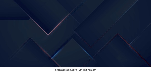 Abstract blue and orange polygaon light effect on black background