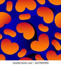 Abstract blue and orange seamless pattern background. Modern swatch paint for birthday card, party invitation, sale wallpaper, holiday wrapping paper, fabric, bag print, t shirt, workshop advertising