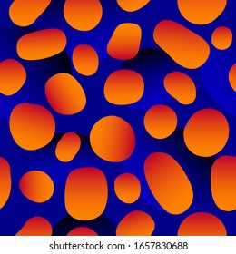 Fondo de patrón transparente azul y naranja abstracto. Pintura moderna para cumpleaños, invitación para fiestas, venta de papel pintado, papel de embalaje para vacaciones, tela, bolso impreso, pantalones, publicidad de taller