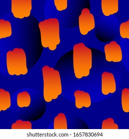 Fondo de patrón transparente azul y naranja abstracto. Pintura moderna para cumpleaños, invitación para fiestas, venta de papel pintado, papel de embalaje para vacaciones, tela, bolso impreso, pantalones, publicidad de taller