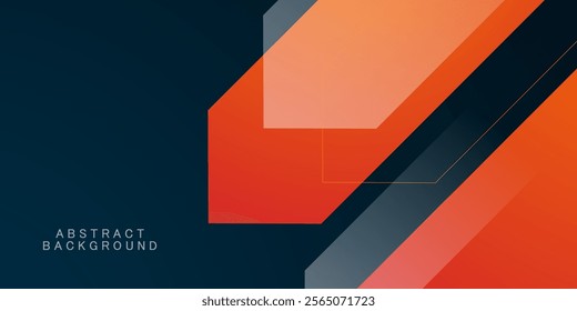 Abstract blue and orange simple background with geometric shapes. Orange and blue dynamic background with trendy shapes overlap pattern design. Eps10 vector