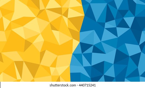 Abstract blue orange vector lowploly of many triangles background for use in design.