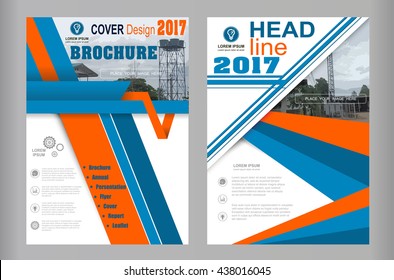 Abstract blue orange vector modern flyers brochure / annual report /design templates / Leaflet cover presentation abstract flat brochure background, layout in A4 size business mackup, education