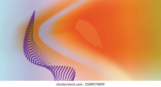 Abstract blue and orange wave background poster with dynamic. technology network Vector illustration.