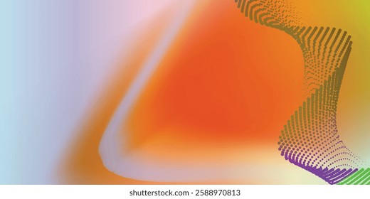 Abstract blue and orange wave background poster with dynamic. technology network Vector illustration.