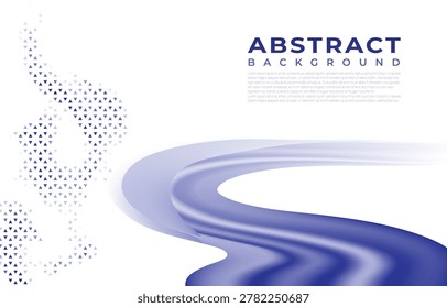 An abstract blue and orange wave background features a winding 3d curve pattern and a vector line path that creates a stylish illustration for business card decoration and banner design.