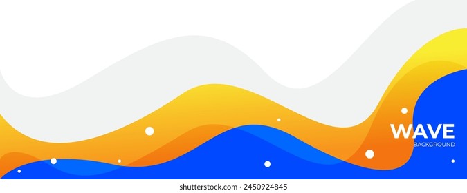 abstract blue and orange wave banner background. vector illustration