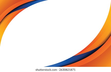 Abstract blue and orange wave border business background