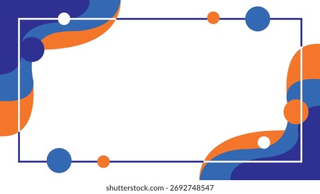 Fondo de marco de onda azul y naranja Abstractas
Frontera geométrica moderna con Formas onduladas
Plantilla dinámica del marco Abstractas