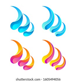 Abstract Blue And Orange Wave Logo Vector