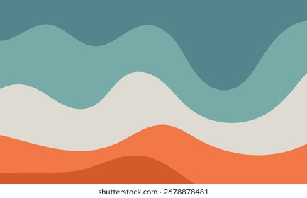 abstrakter, blauer, orangefarbener, gewellter Hintergrund. abstrakte Strandgrafik.