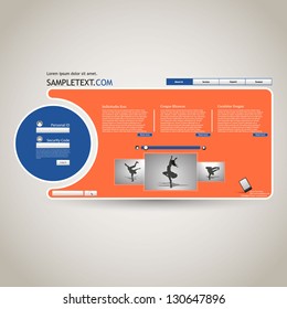 Abstract  blue orange web design bubble, vector