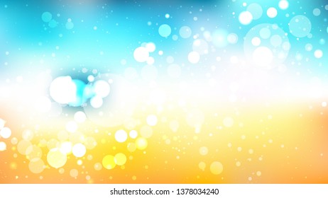 Abstract Blue Orange and White Blurred Bokeh Background