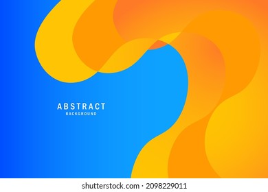 Abstract blue orange yellow background modern papercut graphic. creative design, bright poster, banner, Vector illustration Eps10.