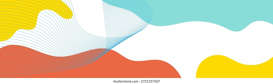 Fondo de Anuncio de forma azul, naranja y amarillo Abstractas con decoración de onda de línea fluida, diseño abstracto moderno para tecnología, negocios, presentación y uso de medios digitales.