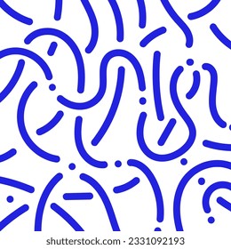 Abstract blue organic lines background. For wall decoration, print, packaging or postcard. Vector illustration, flat design