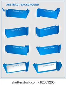 Abstract blue origami speech bubble vector background