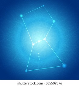 Abstract Blue Orion on Tangle Line Background Vector Illustration