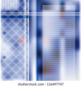 Abstract blue ornamented background design with copyspace. Eps10