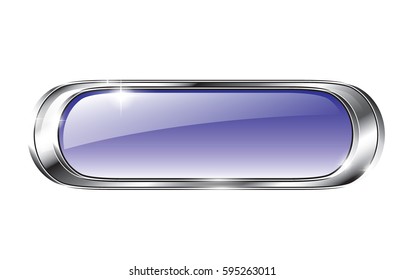 Abstract blue oval background with a silver frame, with space for your text. Vector illustration.