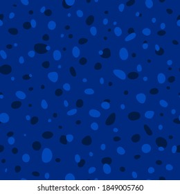 abstract blue ovals. vector seamless pattern. chaotic repetitive background. fabric swatch. wrapping paper. continuous print. design element for home décor, apparel, phone case, textile, cloth