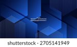 Abstract blue overlapping hexagon pattern background. Simple design with line elements. EPS10 vector.