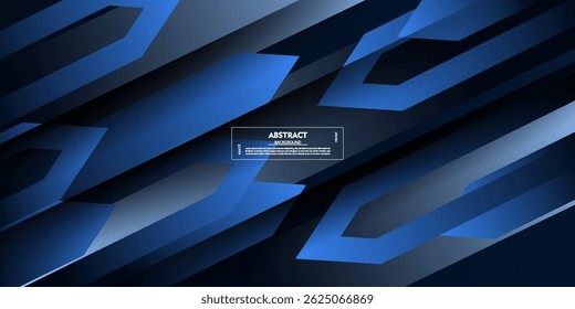 Fundo de corte de papel sobreposto azul abstrato. Padrão de tema quadrado de seta simples com sombra. Vetor eps10